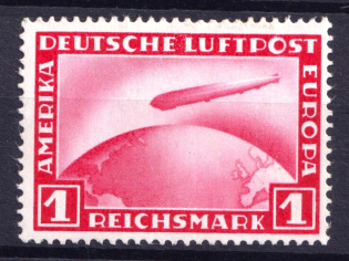 1928 Airmail, Zeppelin, Weimar Republic, Germany (Mi. 455, Full Set, CV $40)