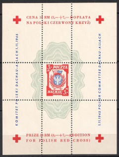 1945 Dachau - Allach, Poland, DP Camp, Displaced Persons Camp, Souvenir Sheet (Wilhelm Bl. 2 x I A, CV $100)