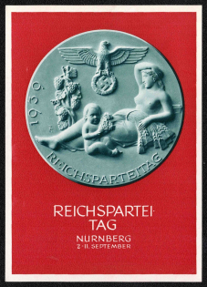 1939 Nazi Party Congress in Nurnberg, Third Reich, Germany, Postal Card