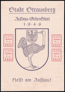 1946 Strausberg (Berlin), Germany Local Post, Souvenir Sheet (Mi. Bl. 3, Unofficial Issue, CV $80)