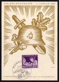 1942 Souvenir Card issued for the Day of the Stamp (Special Cancellation)