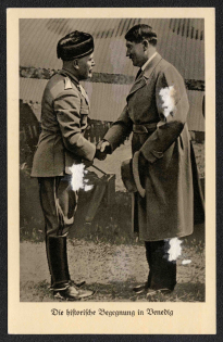 1937 The Historic Encounter in Venice, Third Reich, Germany, Postcard (Special Cancellation)
