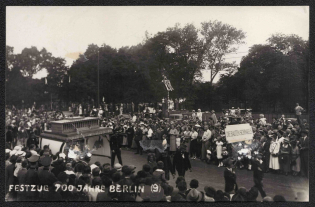 1938 Festive Parade on the Occasion of the 700th Anniversary of Berlin, Third Reich, Germany, Postcard (Special Cancellation)
