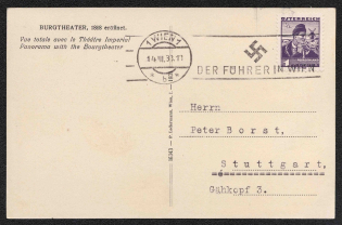 1938 Castle Theater, Vienna, Third Reich, Germany, Postal Card
