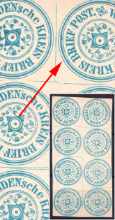 1862 2k Wenden, Livonia, Russian Empire, Russia, Block of Eight (Kr. 1 Cu, Sc. L1, KUSHE, CV $510+)