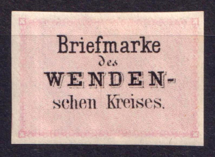 1880 2k Wenden, Livonia, Russian Empire, Russia (Kr. 2 NDI, Sc. L2, Light Rose, Official Reprint, CV $50)