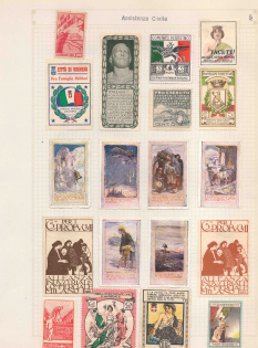 Aid to Civilians, Italy, Stock of Cinderellas, Non-Postal Stamps, Labels, Advertising, Charity, Propaganda (#583)