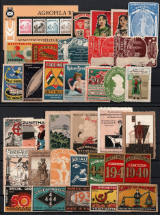 Germany, Stock of Cinderellas, Non-Postal Stamps, Labels, Advertising, Charity, Propaganda (#222B)