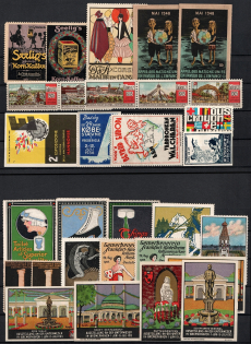 Germany, Europe, Stock of Cinderellas, Non-Postal Stamps, Labels, Advertising, Charity, Propaganda (#155B)