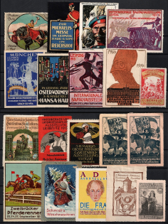 Germany, Europe, Stock of Cinderellas, Non-Postal Stamps, Labels, Advertising, Charity, Propaganda (#183B)