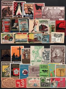 Germany, Europe & Overseas, Stock of Cinderellas, Non-Postal Stamps, Labels, Advertising, Charity, Propaganda (#252B)