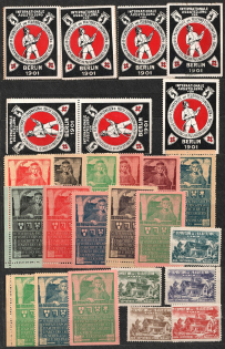 Germany, France, Europe, Stock of Cinderellas, Non-Postal Stamps and Labels, Advertising, Charity, Propaganda, Souvenir Sheets (#8B)