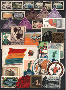 Germany, Hungary, Europe, Stock of Cinderellas, Non-Postal Stamps, Labels, Advertising, Charity, Propaganda (#111B)