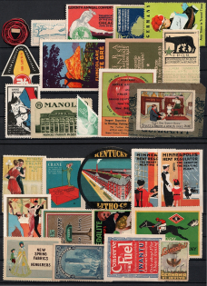 United States, Germany, Europe, Stock of Cinderellas, Non-Postal Stamps, Labels, Advertising, Charity, Propaganda (#154B)