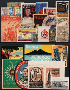Germany, Europe, United States, Stock of Cinderellas, Non-Postal Stamps, Labels, Advertising, Charity, Propaganda (#190B)