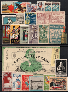 Germany, Europe, United States, Stock of Cinderellas, Non-Postal Stamps, Labels, Advertising, Charity, Propaganda (#199B)