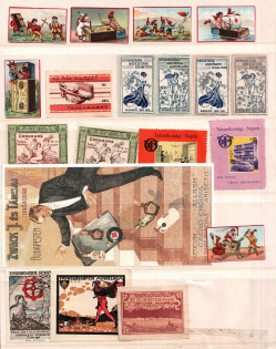 Europe, Stock of Cinderellas, Non-Postal Stamps, Labels, Advertising, Charity, Propaganda (#47BC)