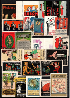 Germany Cars, Stock of Cinderellas, Europe Non-Postal Stamps, Labels, Advertising, Charity, Propaganda (#125B)