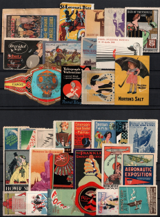 United States, Europe, Stock of Cinderellas, Germany, Europe Non-Postal Stamps, Labels, Advertising, Charity, Propaganda (#215B)