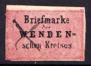 1863 2k Wenden, Livonia, Russian Empire, Russia (Kr. 2, Sc. L2, Forgery, Pen Cancel)