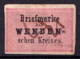1863 2k Wenden, Livonia, Russian Empire, Russia (Kr. 2, Sc. L2, Signed, Pen Cancel, CV $200)