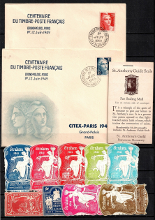 France, Europe, Stock of Cinderellas, Non-Postal Stamps, Labels, Advertising, Charity, Propaganda, Full Sheets (#136B)