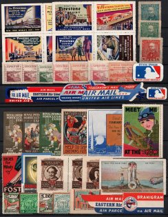 United States, Great Britain, Europe, Stock of Cinderellas, Non-Postal Stamps, Labels, Advertising, Charity, Propaganda (#213B)