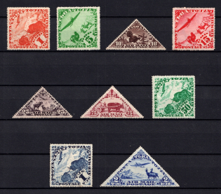 1934 Tannu Tuva, Russia, Airmail (Mi. 49 - 57, Full Set, CV $60)