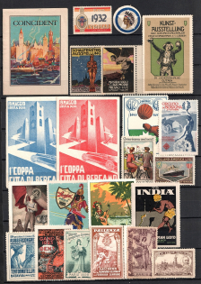 Worldwide, Stock of Cinderellas, Non-Postal Stamps and Labels, Advertising, Charity, Propaganda (#102B)