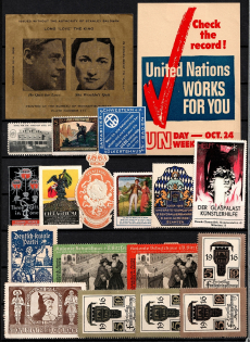 Worldwide, Stock of Cinderellas, Non-Postal Stamps and Labels, Advertising, Charity, Propaganda (#132B)