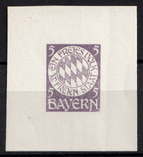 5pf Bavaria, Germany (Violet Proof)