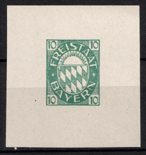 10pf Bavaria, Germany (Green Proof)