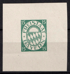 15pf Bavaria, Germany (Green Proof)