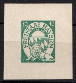 30pf Bavaria, Germany (Green Proof)