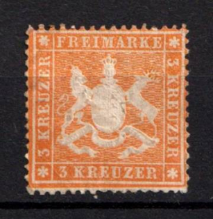 1860 3Kr Wurttemberg, Germany (Mi. 17 x a, CV $520)