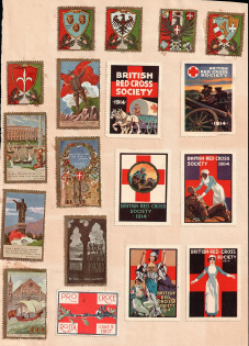 Military, Army, Red Cross, Europe, Stock of Cinderellas, Non-Postal Stamps, Labels, Advertising, Charity, Propaganda (#38E)