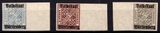 1919 Wurttemberg, Germany, Official Stamps (Mi. 258 P U, 264 P U, 267 P U, Proofs, CV $230, MNH)