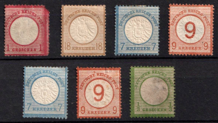 1872-74 German Empire, Large Breast Plate, Germany (Mi. 19 - 30, High CV)