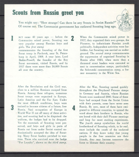 1957 Russia Scouts New York Jubilee Jamboree ORYuR Propaganda Sheet