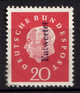 1958 20pf German Federal Republic, Germany (Mi. 304 y, Proof, with Certificate, CV $220, MNH)