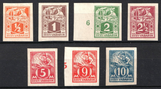1922-24 Estonia (Full Set, Imperforated, CV $130)