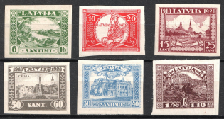 1928 Latvia (Full Set, Imperforated, CV $30)