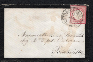1874 (31 Jan) German Empire, Germany, Cover from Strasbourg to Bischwiller