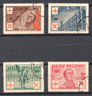 1942 Belgian Wallonia Legion, Germany (Mi. I - IV, Full Set, Canceled)