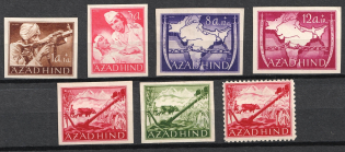 1943 Indian Legion, Germany (Mi. I B, IV B - VII B, IX B, IX A, CV $50)