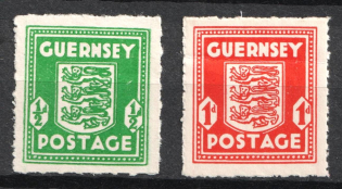 1941-44 Guernsey, German Occupation, Germany (Mi. 1 d, 2 u, Signed, CV $40, MNH)