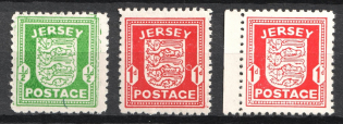 1941-42 Jersey, German Occupation, Germany (Mi. 1 y, 2 y, 2 z, Signed, Full Set, CV $130, MNH)