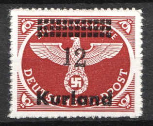 1945 12pf Kurland, German Occupation, Germany (Mi. 4 B y, CV $30, MNH)