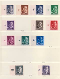 1941-44 General Government, Germany (Mi. 71 U - 75 U, 77 U - 81 U, 86 A U, 88 U, MNH)