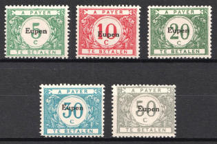 1920 Eupen, Belgian Military Post (Mi. 1 - 5, Full Set, CV $90)